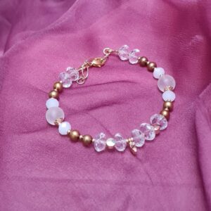 Bracelet perles de culture d’eau et pyrite à facettes