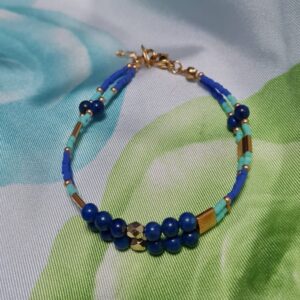 Bracelet multirangs en lapis lazuli