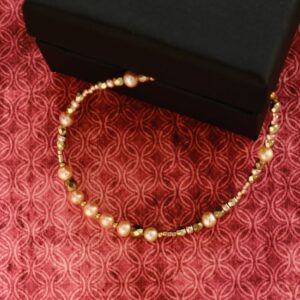 Bracelet en perles d'eau et pyrite