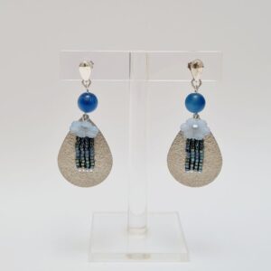 Boucles d'oreilles en quartz bleu en argent Zénobie bijoux