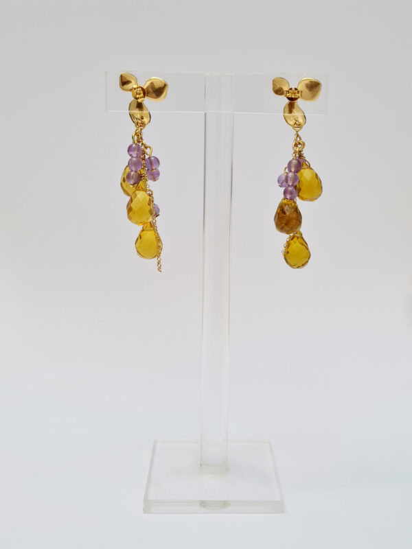 Boucles d'oreilles en citrine et améthite Zenobie