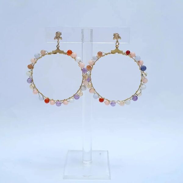 Boucles d'oreilles créoles multicolores Zenobie bijoux